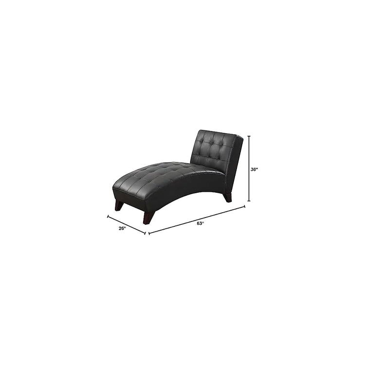 Major-Q 63" L Transitional Style Black PU Arch Seat Chaise Lounge (9015036)