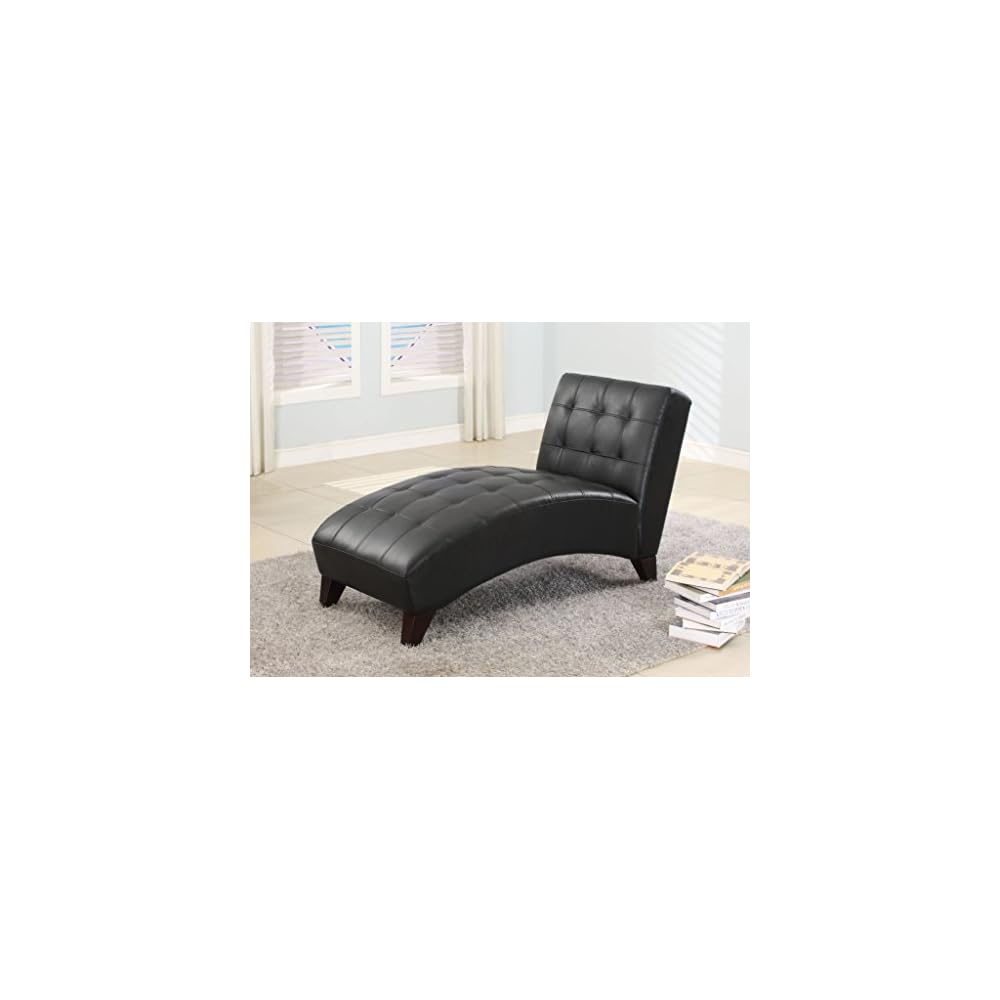 Major-Q 63" L Transitional Style Black PU Arch Seat Chaise Lounge (9015036)