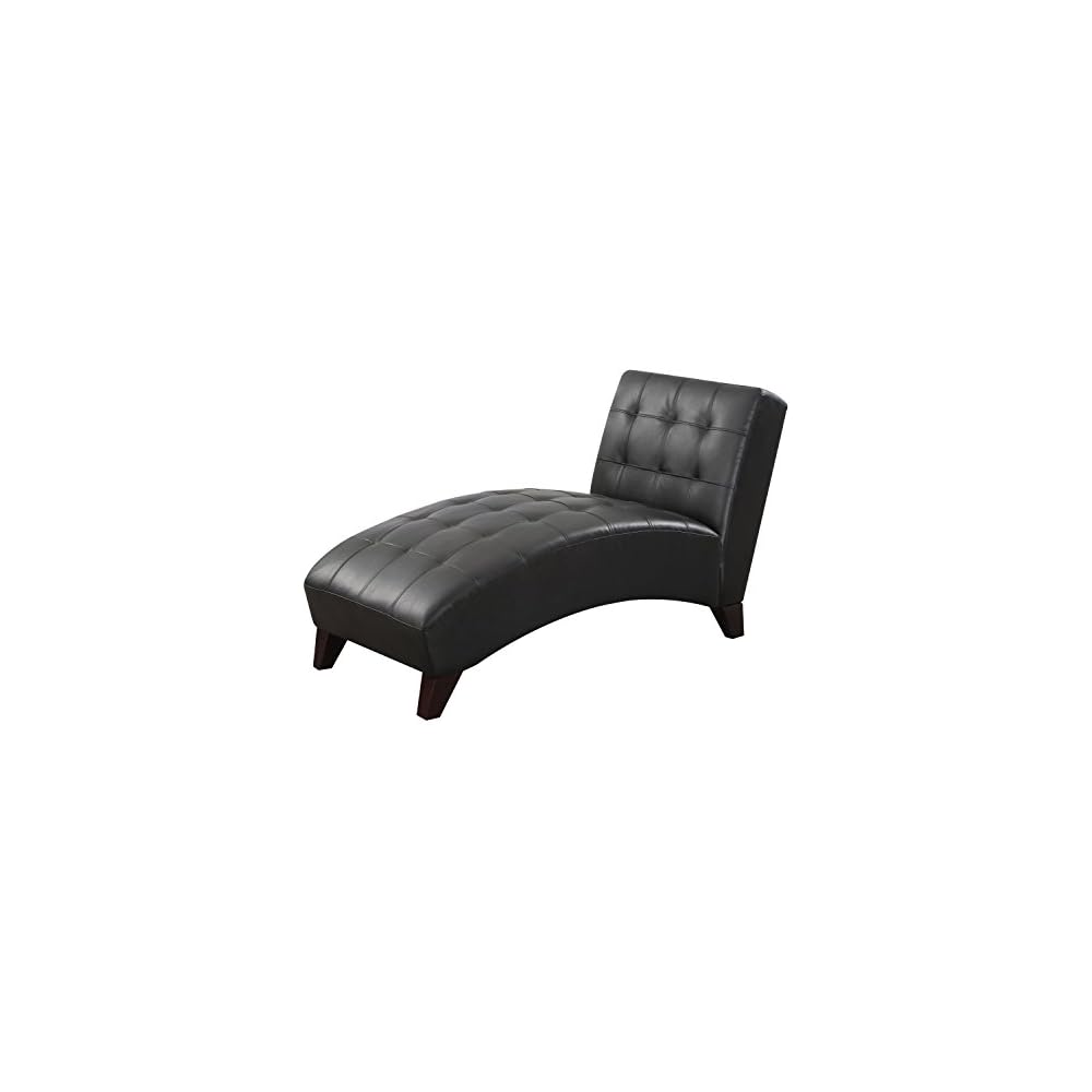 Major-Q 63" L Transitional Style Black PU Arch Seat Chaise Lounge (9015036)