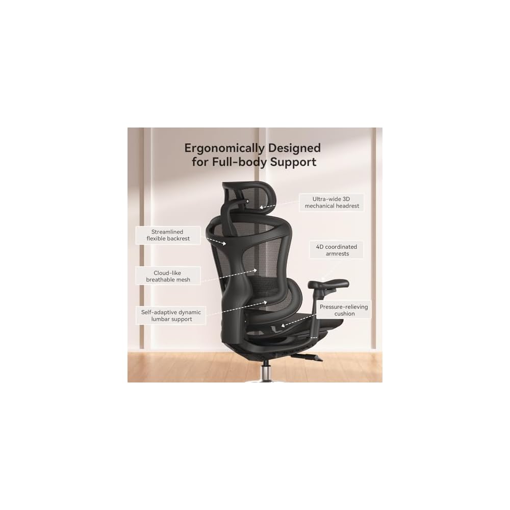 SIHOO Doro C300 Ergonomic Office Chair with Ultra Soft 3D Armrests