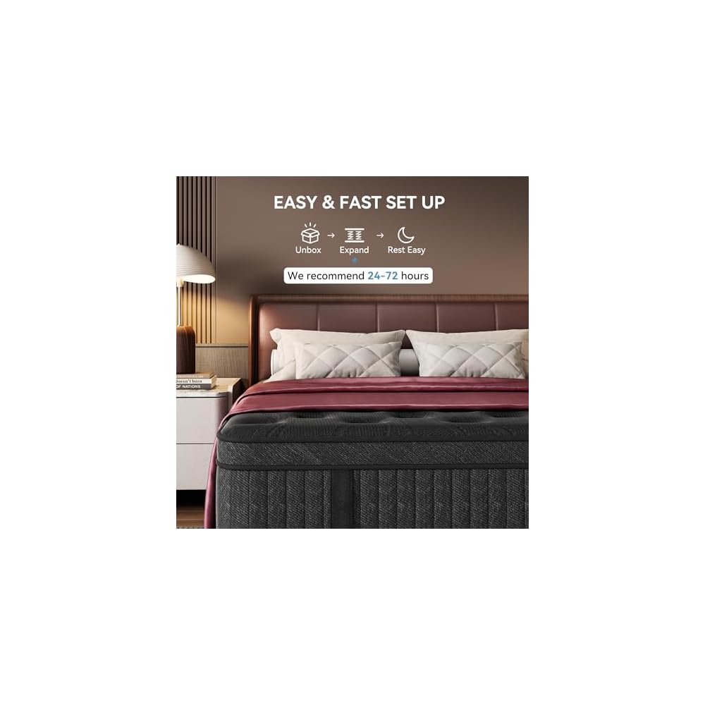 Full Mattress 12 Inch, Hybrid Spring Mattress, Medium Firm