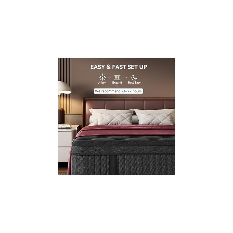 Full Mattress 12 Inch, Hybrid Spring Mattress, Medium Firm