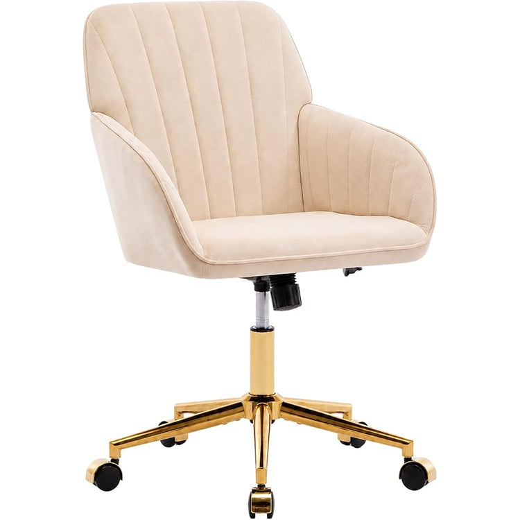 TY Velvet Office Chair, Adjustable Swivel Desk Chair with Arms