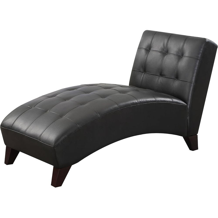 Major-Q 63" L Transitional Style Black PU Arch Seat Chaise Lounge (9015036)